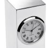 Engraved Silver Plated Tower Desk Clock