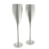 Pair Silver Plated Champagne Flutes