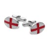 Sterling Silver England Flag Cufflinks & Keyring Set (Oval)