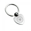 Heart Shape Silver Colour Keyring with Ball