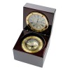 Clock and Compass in Mahogany Box