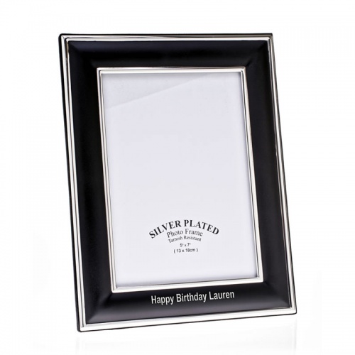Black & Silver Plated Photo Frame 6x8in