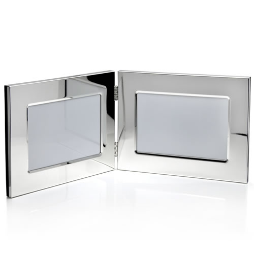 Engraved Silver 6x4in Landscape Double Photo Frames
