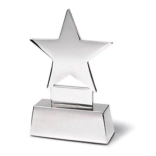 Engraved Silver Star Place Card Holder
