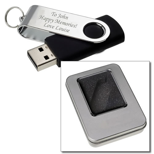 Engraved Chrome Plated 64GB USB Flash Drive
