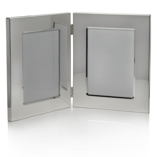 Engraved Silver Plated 3.5x5in Double Photo Frames Business Gifts Express