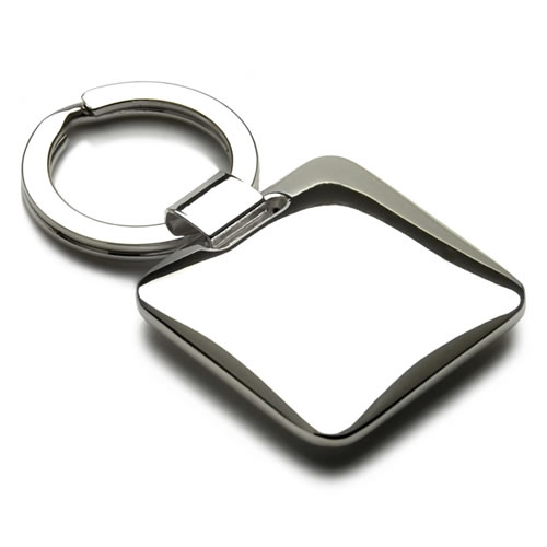 Engraved Silver Plated Cushion Keyring