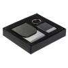 Gift Set with Black PU Leather Business Cards Case & Keyring