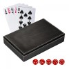 Pair Playing Cards with Dice in PU Leather Case