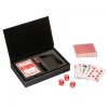 Pair Playing Cards with Dice in PU Leather Case