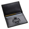 Engraved Leather Folding Card Wallet with 4 Pockets