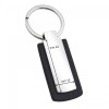 Engraved PU Leather and Silver Keyring
