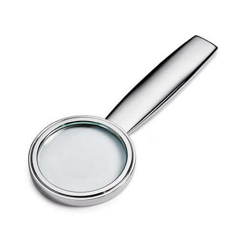 Engraved Silver Plated Magnifying Glass