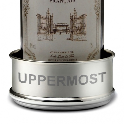 Engraved Silver Plated Raised Wine Bottle Coaster