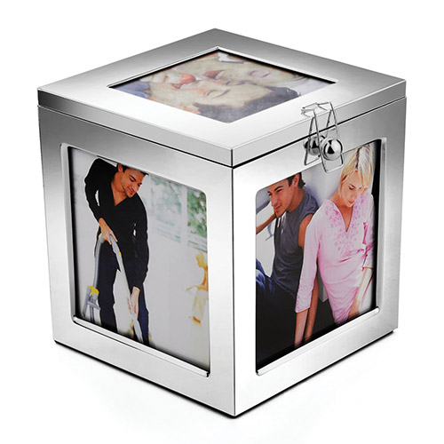 Engraved Silver Plated Photo Box