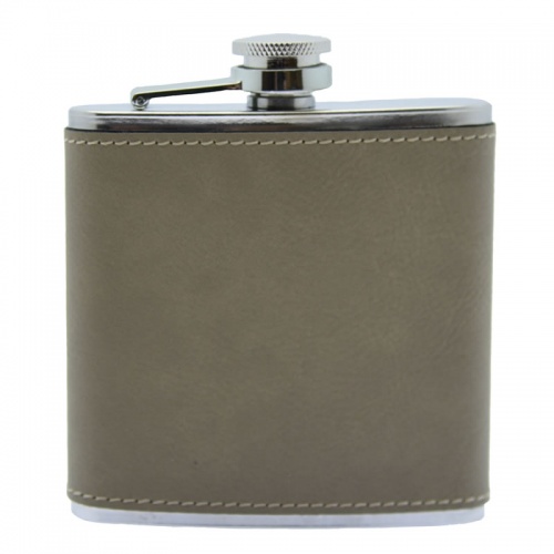 6oz Hip Flask Personalised Steel + PU Leather Effect FREE Engraving !! - Foto 6