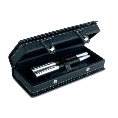 Leatherette Twin Pen Set with Case