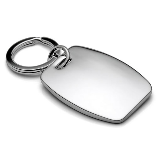 Engraved Nickel Plated Rectangle Shape Keyring