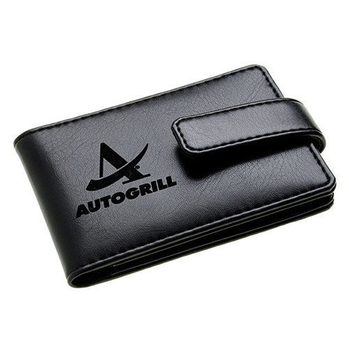 Engraved Folding Leather Card Wallet