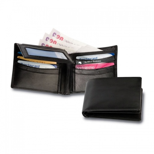 Engraved Nappa Leather Wallet with Silver Clip