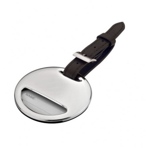 Circular Silver Plated Luggage Tag