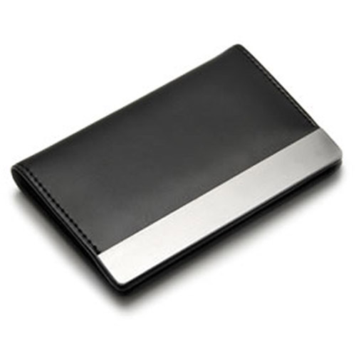 Engraved Leather & Steel Credit Cards Wallet