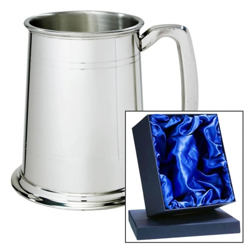 Engraved Two-Line Pewter Tankard in Presentation Box