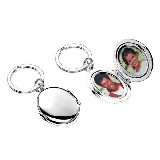 Silver Plated Keyring with Oval Picture Frames