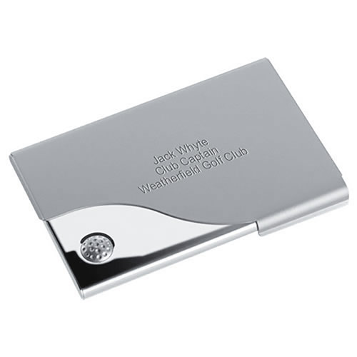 Engraved Nickel Plated Golf Business Cards Holder