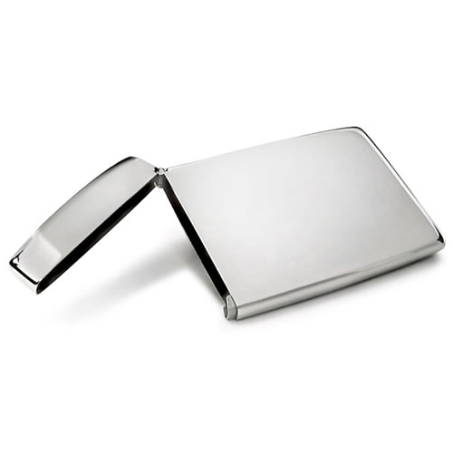 Engraved Steel Flip-Top Business Card Holders