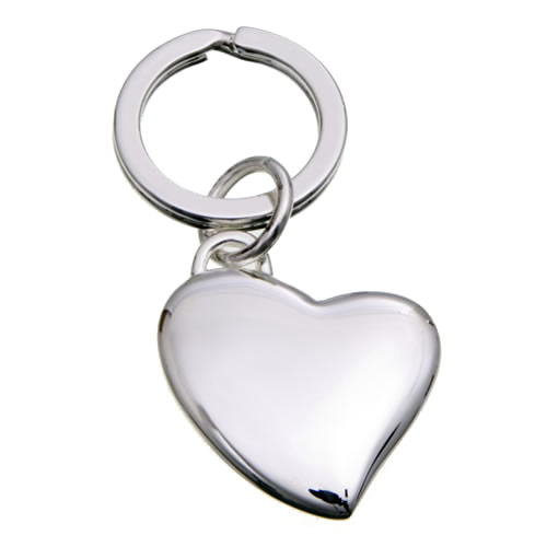 Engraved Silver Plated Heart Shaped Keyrings