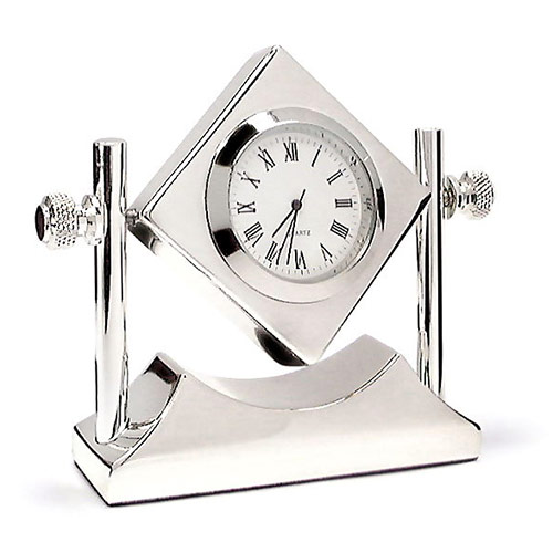Engraved Silver Plated Tilting Desk Clock Business Gifts Express