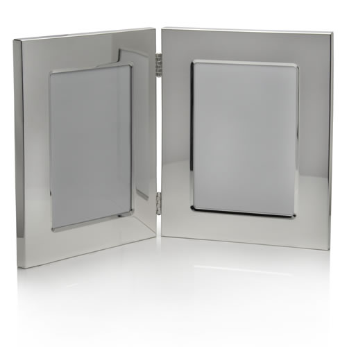 Engraved Silver Plated 3.5x5in Double Photo Frames