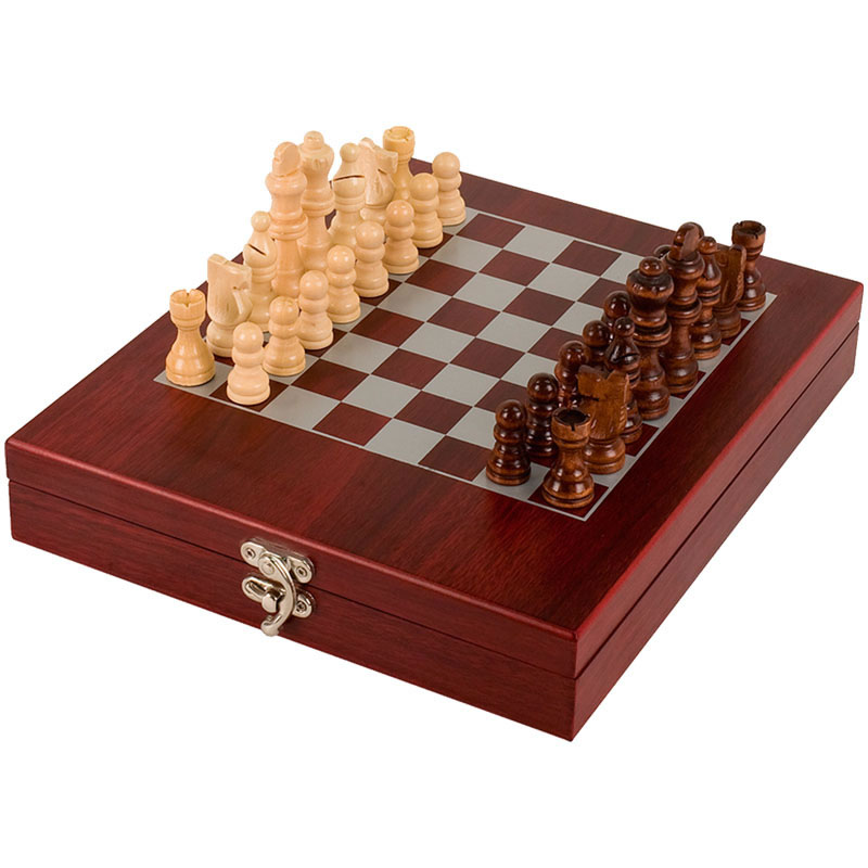 Travel Chess Set in Rosewood Case