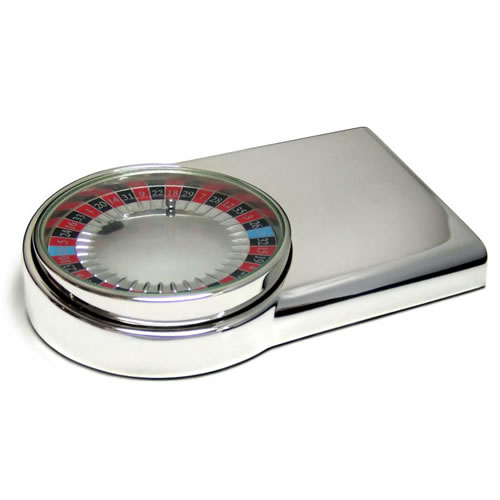 Engraved Silver Plated Roulette Game Paperweight