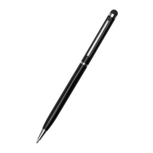 Black & Silver Ballpoint Pen with Stylus