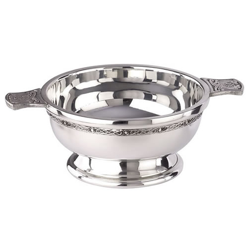 Engraved 3in Pewter Quaich Bowl