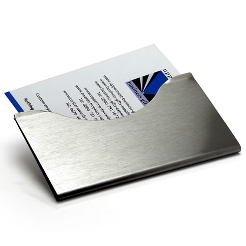 Engraved Brushed Steel Business Cards Clip