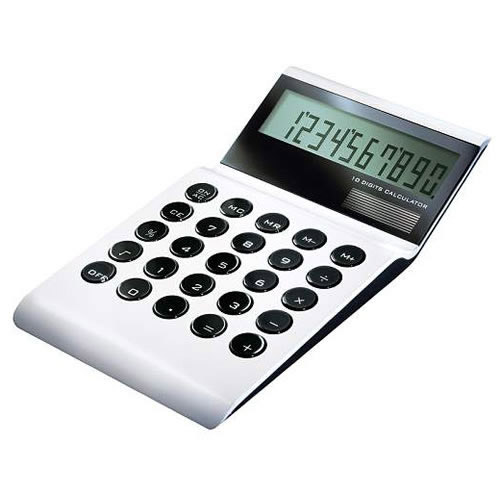 Engraved Desk Calculator in High Gloss Aluminum