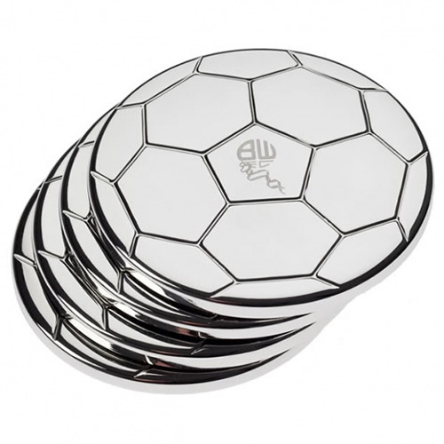 Engraved Set of 4 Silver Plated Football Coasters