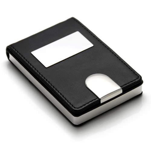 Engraved Leather & Steel Business Cards Case Business Gifts Express