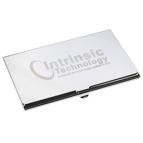 Engraved Chrome Plated Business Card Holder