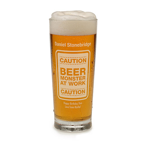 Personalised Beer Glass - Beer Monster at Work
